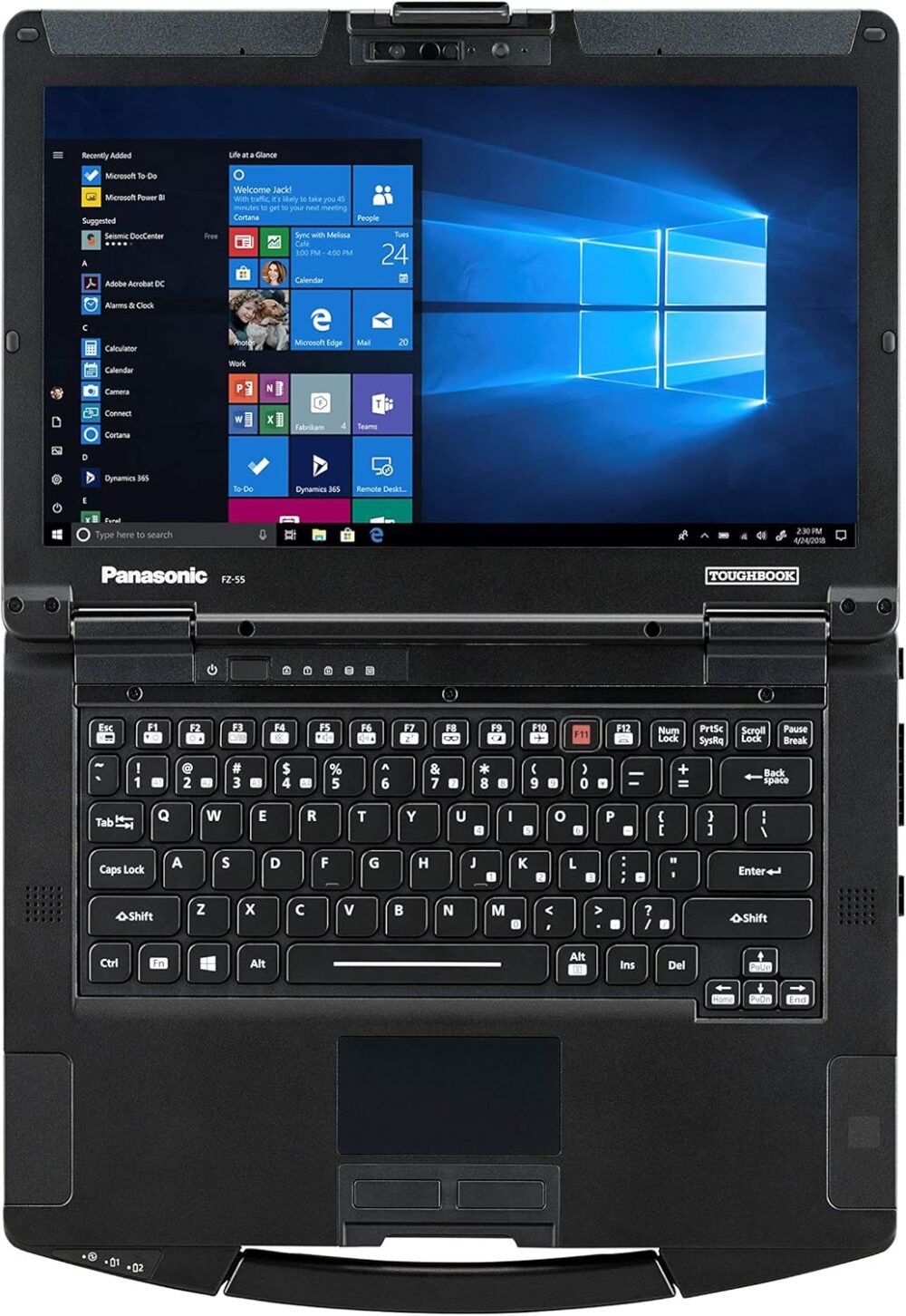 Panasonic Toughbook 55, FZ-55, MK1, Intel Core i5-8365U, 1.6GHz up to 4.1GHz, 6MB Cache, 14.0" HD Non-Touch, 8GB, 512GB SSD, HDMI, BT, USB-Ax2,USB-Cx1, LAN, Webcam, Backlit Keyboard, Windows 10 Pro, Black (Renewed) - Image 2