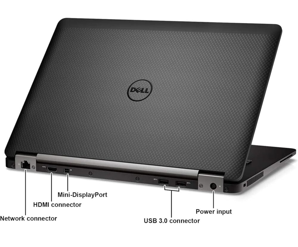 Dell Latitude E7470 Laptop, 14 inches HD Display, Intel Core i5-6300U, 16GB RAM, 512GB Solid State Drive, Windows 10 Pro, Black (Refurbished grade C) - Image 4