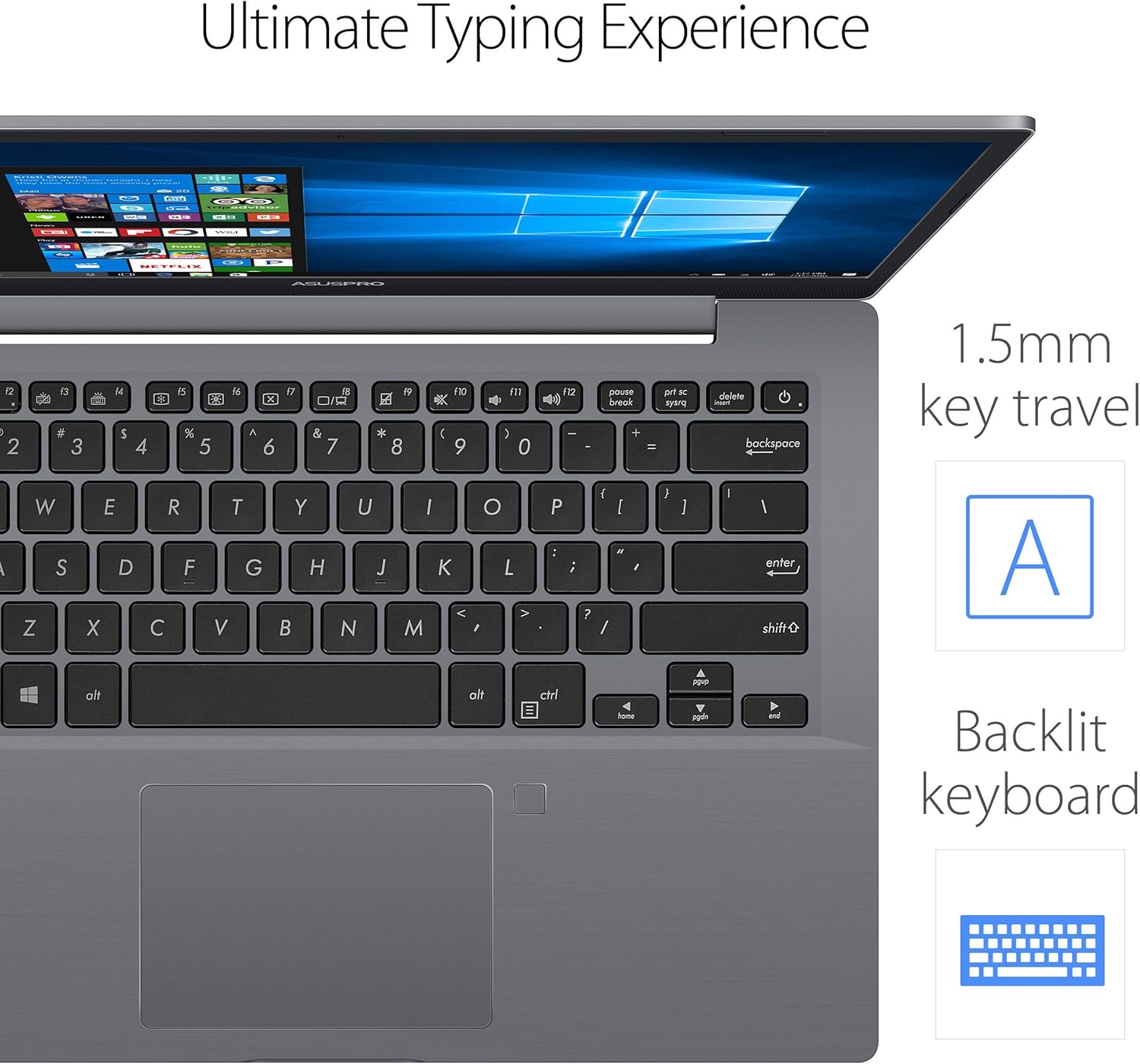 ASUS ExpertBook P5440 Thin and Light Business Laptop, 14 FHD Display, Intel Core i5-8265U, 256GB PCIe NVMe SSD, 8GB DDR4 RAM, Windows 10 Pro, Fingerprint, TPM, Grey (Renewed) - Image 4