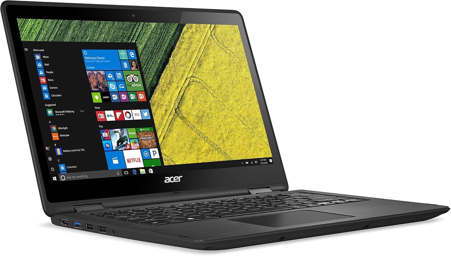 Acer Spin 3 SP315-51 (R5-571T) Touchscreen 2-1 Laptop, Intel Core i7, 12GB Ram, 1TB Hard Drive, 15.6in Full HD LED Display, Windows 10, Black (Renewed)