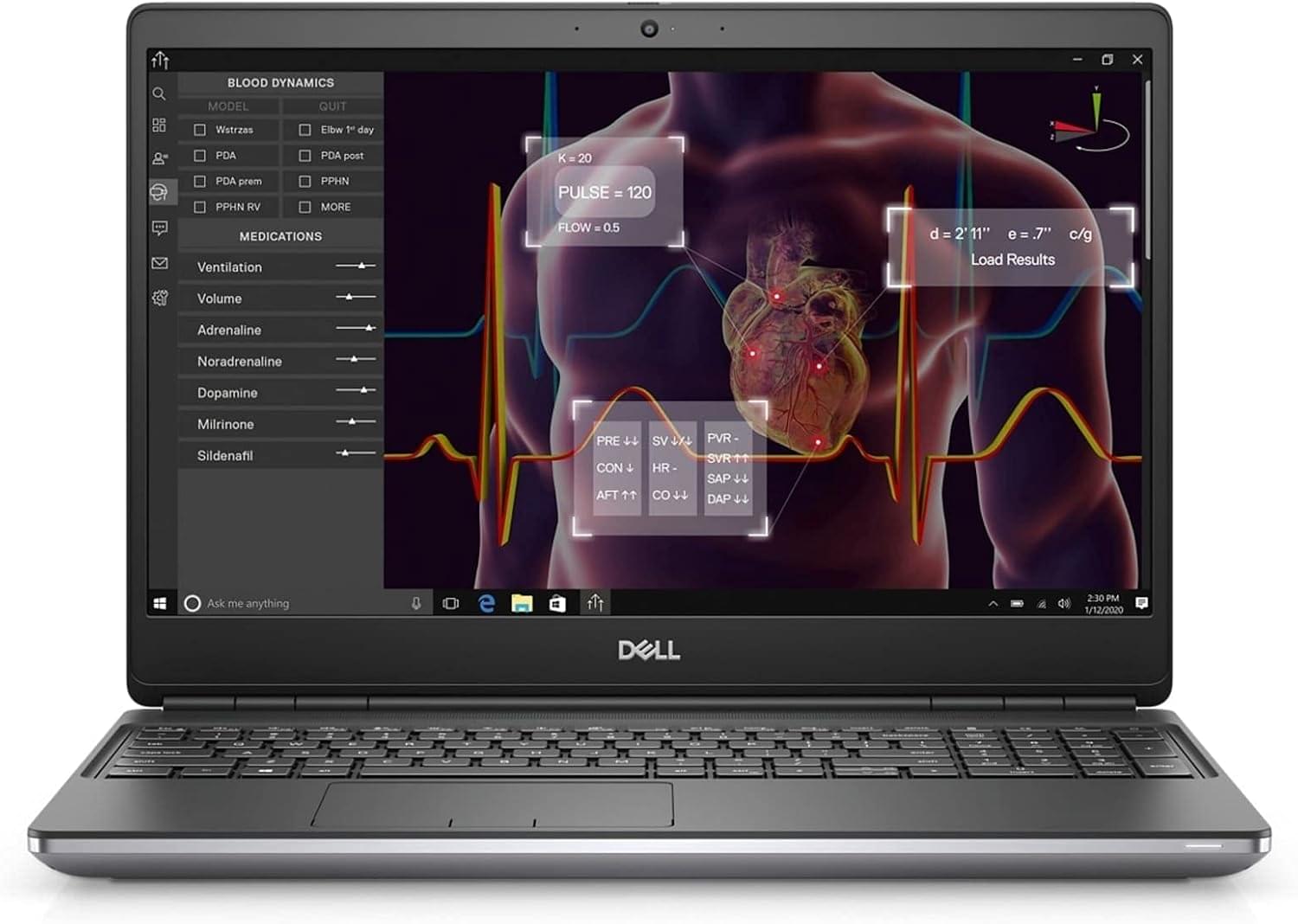 Dell Precision 7550 Workstation Laptop, 15.6" 1920x1080 FHD Display, Intel Core i7-10850H, 512GB SSD Hard Drive, 32GB RAM, Nvidia Quadro T2000, Windows 11 Pro, Silver (Renewed)