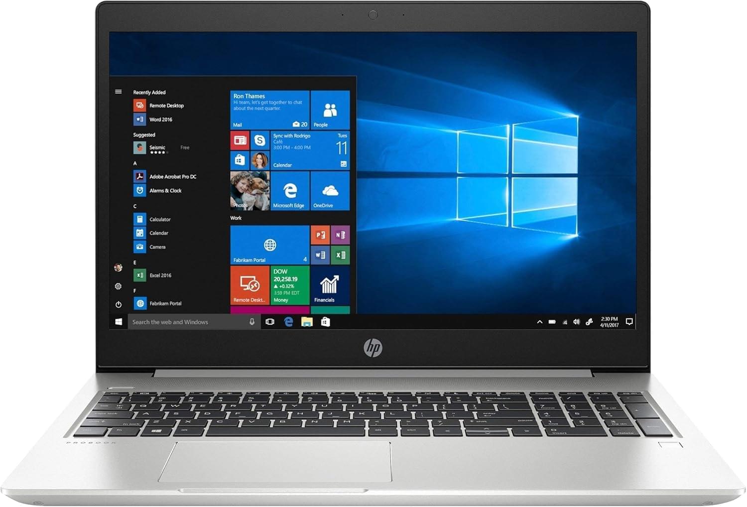 HP ProBook 450 G6 Laptop, 15.6" Full HD, Intel Core i5-8265U, 16GB RAM, 512GB SSD, Backlit Keyboard, Windows 10 Pro (Refurbished Grade C)